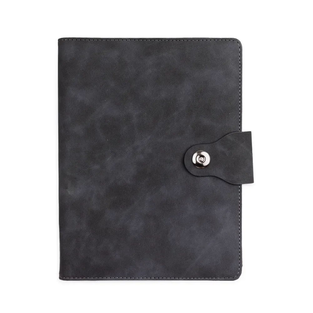 Caderno Fichário PU com Porta-Cartões personalizado preto