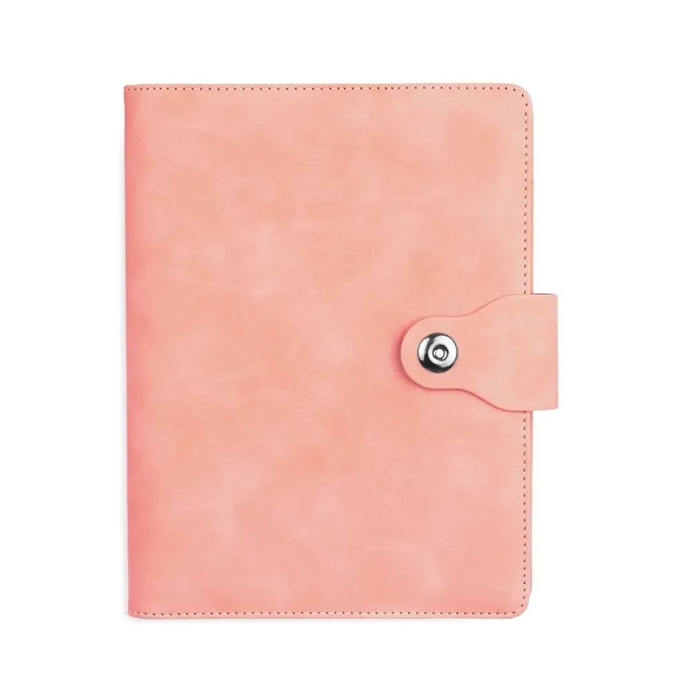 Caderno Fichário PU com Porta-Cartões personalizado rosa