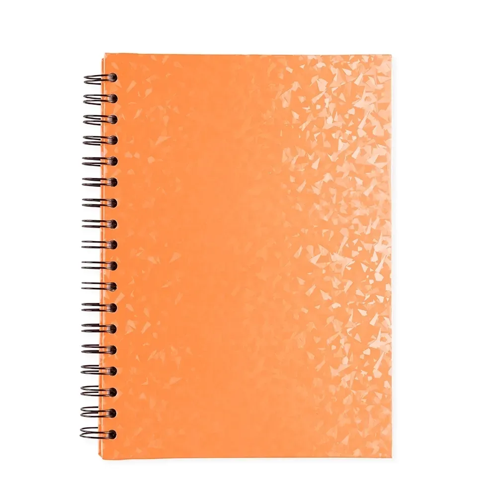Caderno Holográfico 96 Folhas com Wire-o personalizado laranja