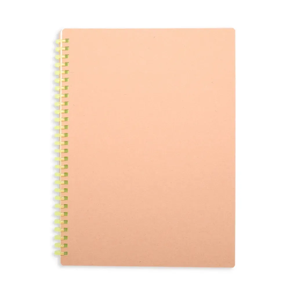 Caderno Kraft Grande com Espiral personalizado verde