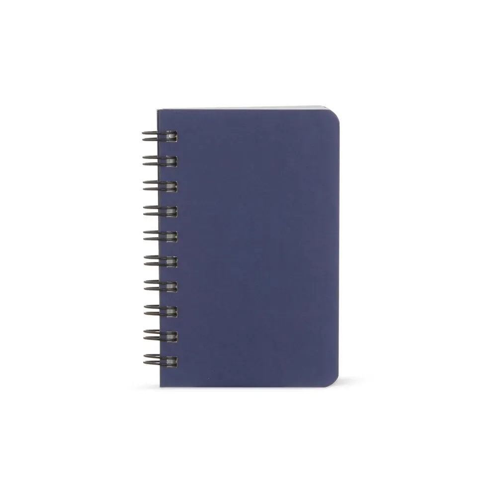 Caderno Kraft Mini Liso com Wire-o personalizado azul