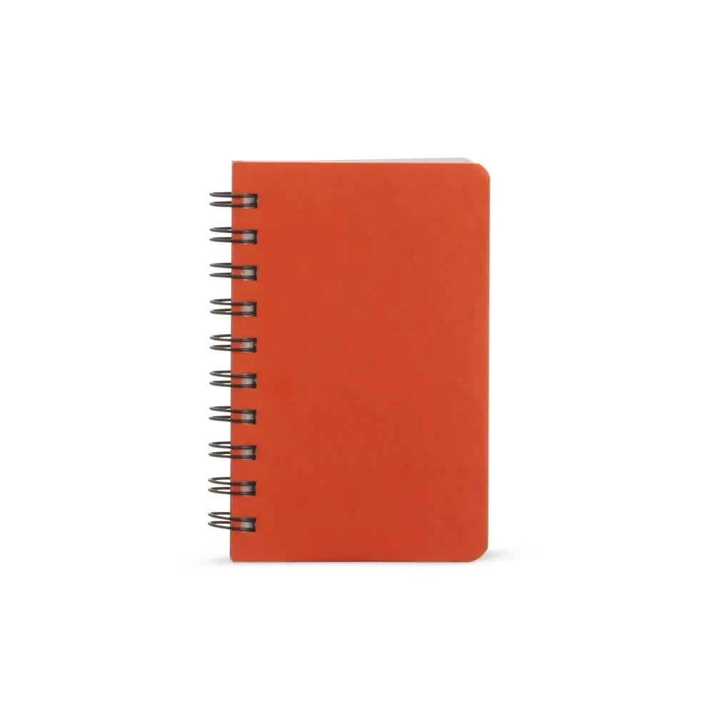 Caderno Kraft Mini Liso com Wire-o personalizado laranja
