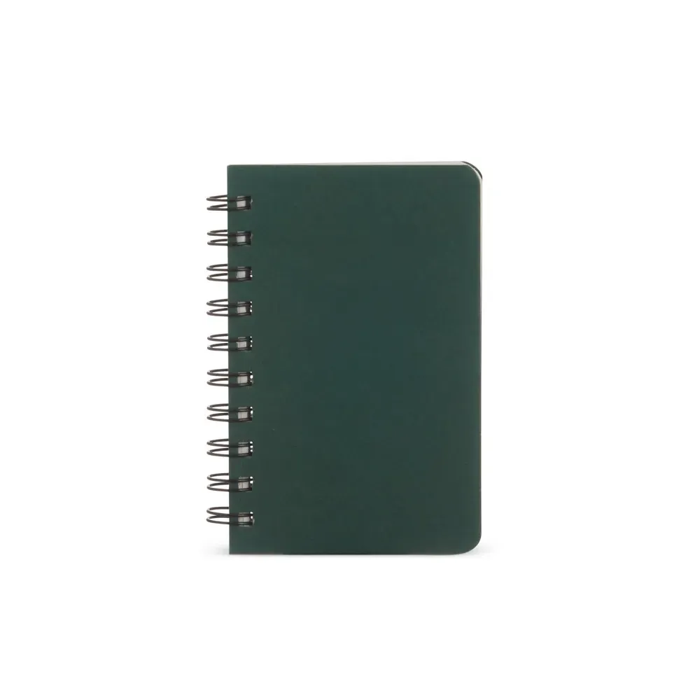 Caderno Kraft Mini Liso com Wire-o personalizado verde