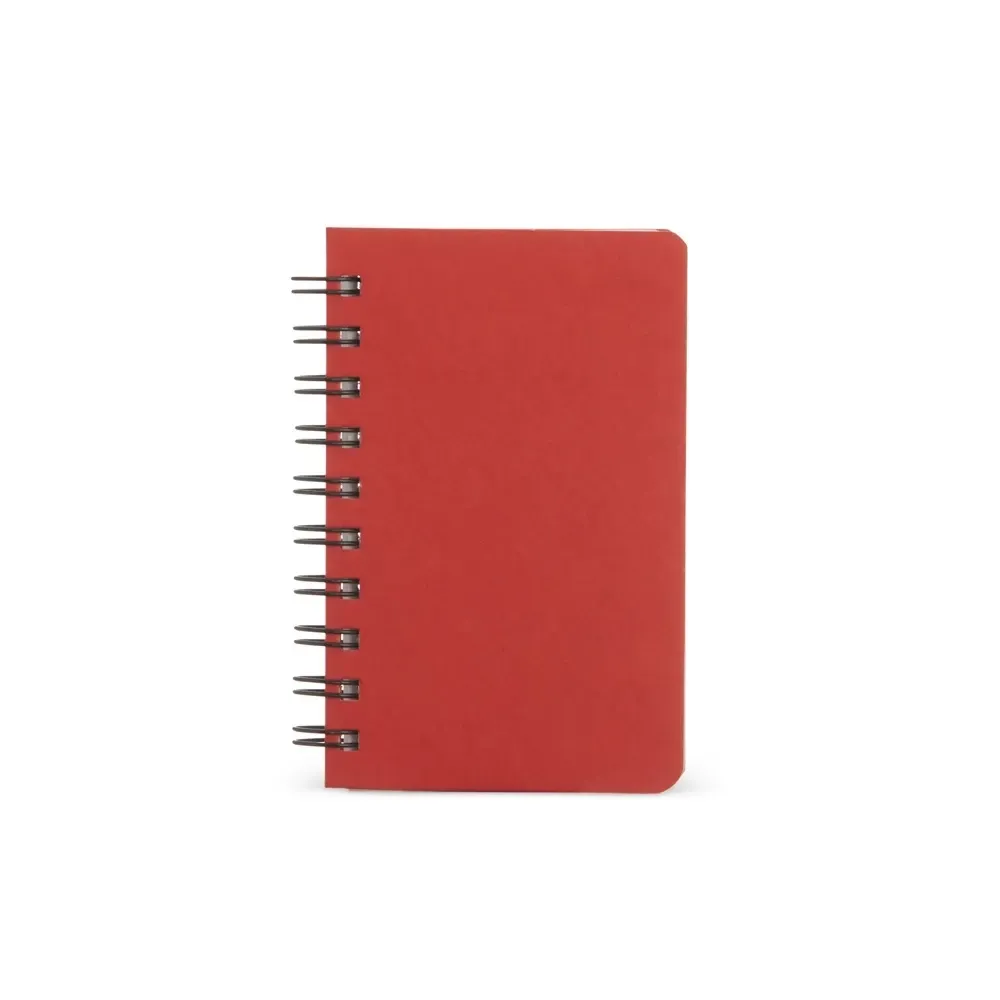 Caderno Kraft Mini Liso com Wire-o personalizado vermelho