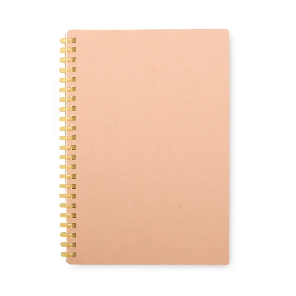 Caderno Kraft Pequeno com Espiral personalizado amarelo
