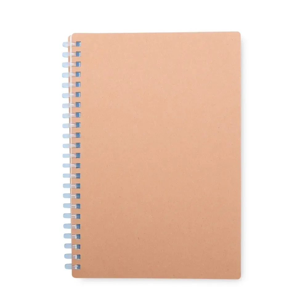 Caderno Kraft Pequeno com Espiral personalizado azul claro