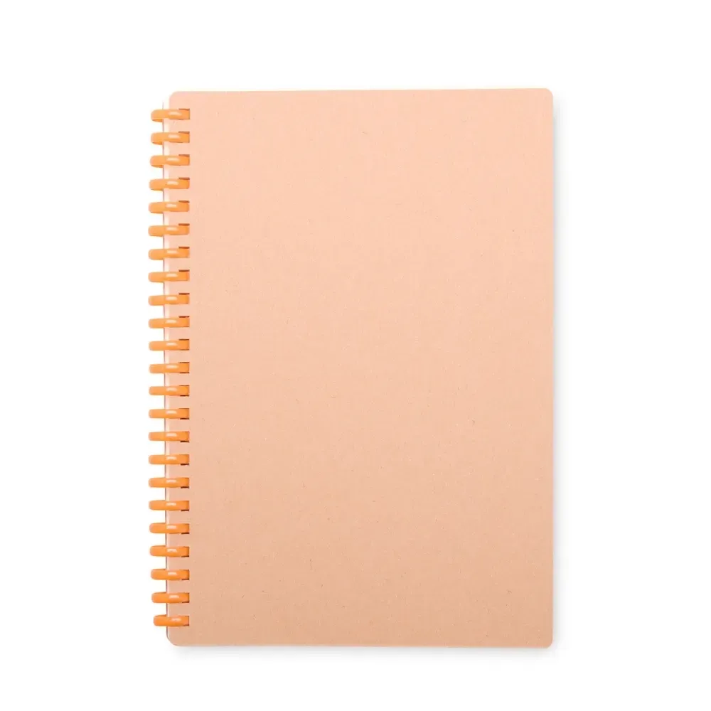 Caderno Kraft Pequeno com Espiral personalizado laranja
