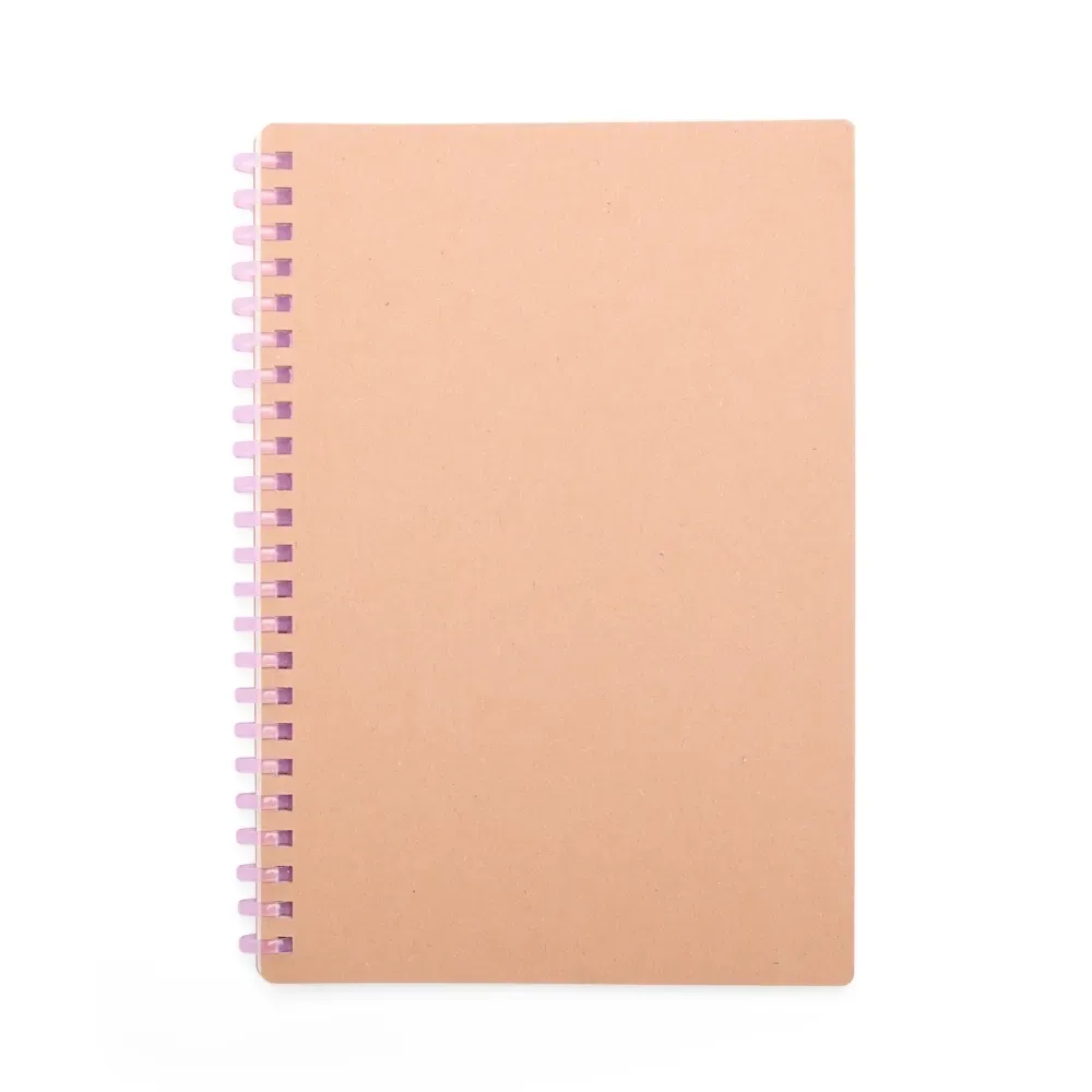 Caderno Kraft Pequeno com Espiral personalizado roxo
