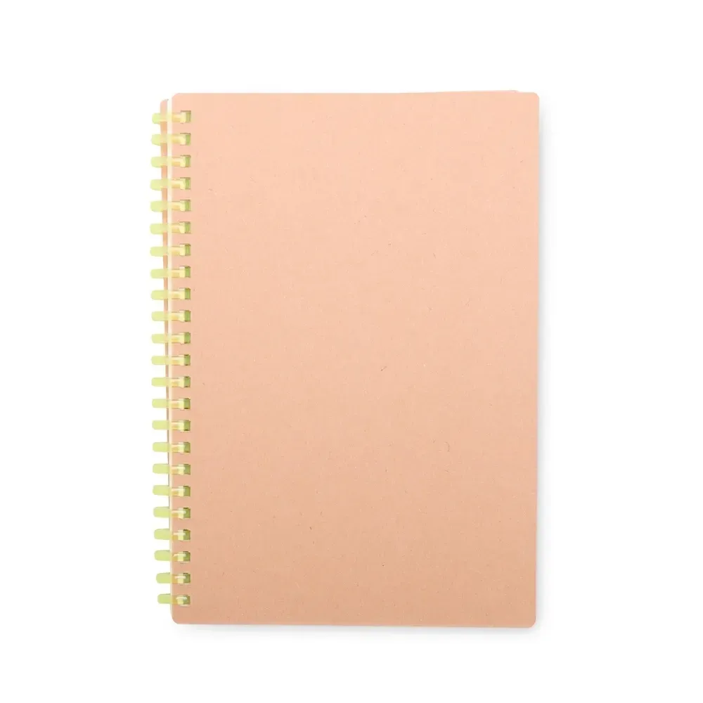 Caderno Kraft Pequeno com Espiral personalizado verde
