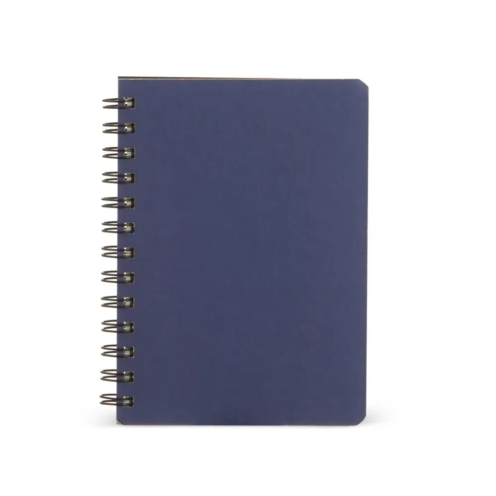 Caderno Kraft Pautado com Wire-o personalizado azul