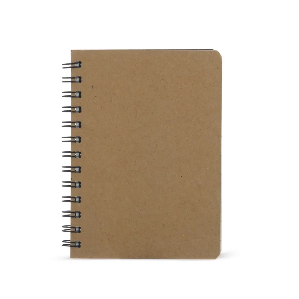 Caderno Kraft Pautado com Wire-o personalizado kraft
