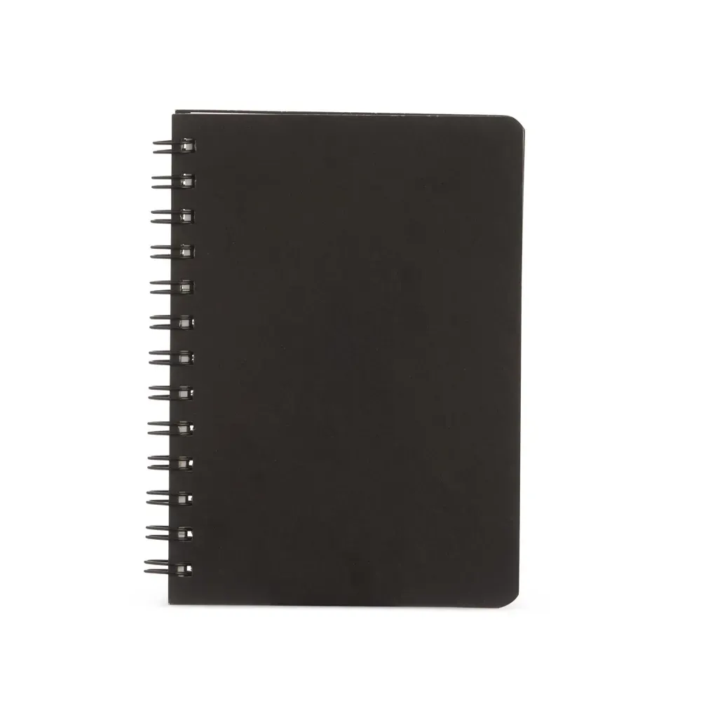 Caderno Kraft Pautado com Wire-o personalizado preto