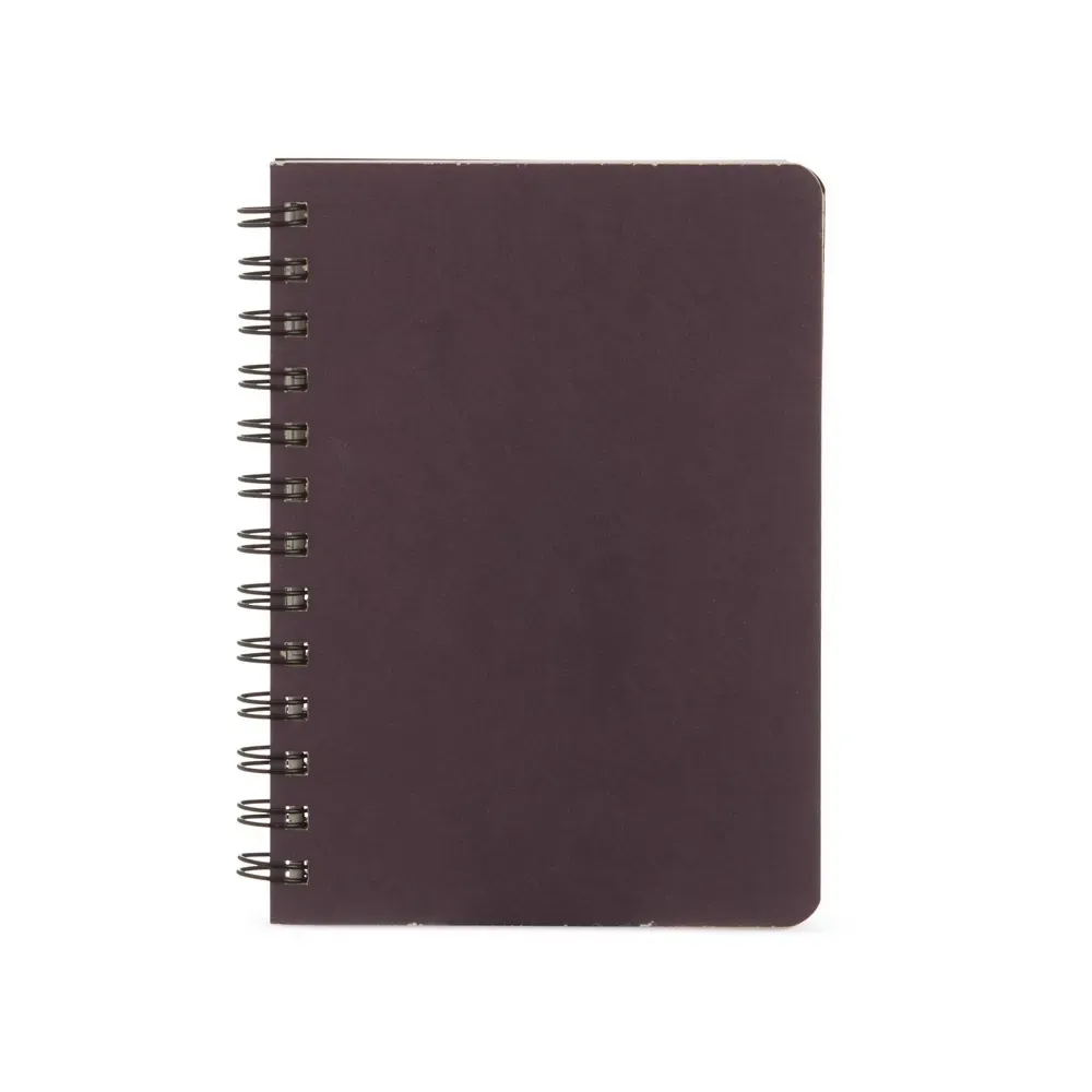 Caderno Kraft Pautado com Wire-o personalizado roxo