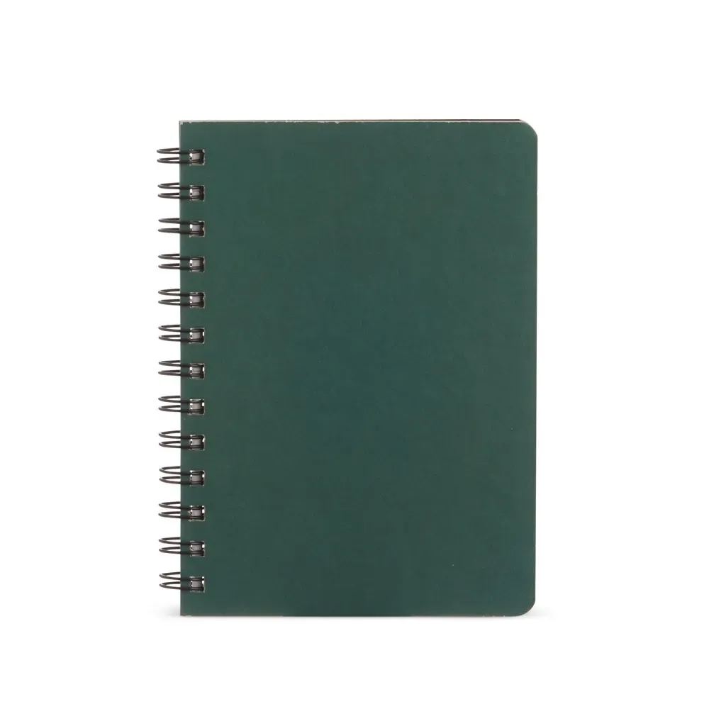 Caderno Kraft Pautado com Wire-o personalizado verde