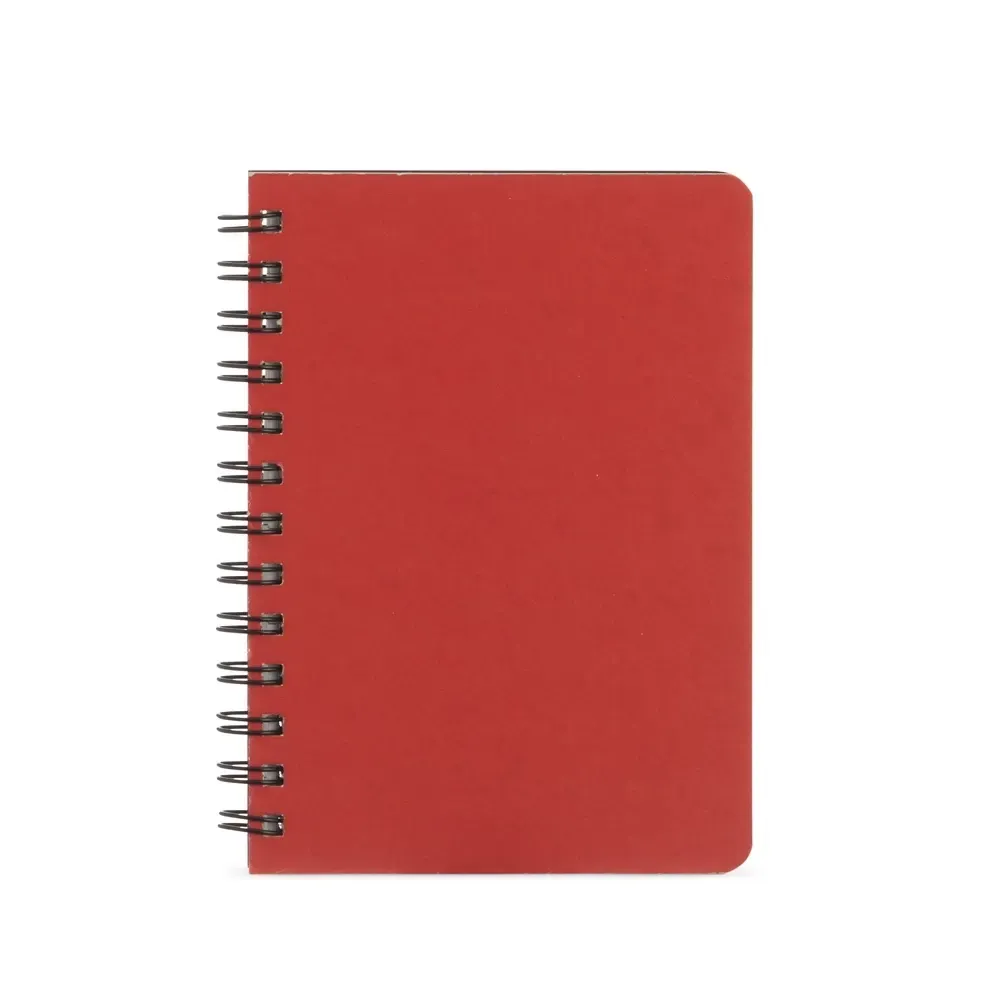 Caderno Kraft Pautado com Wire-o personalizado vermelho