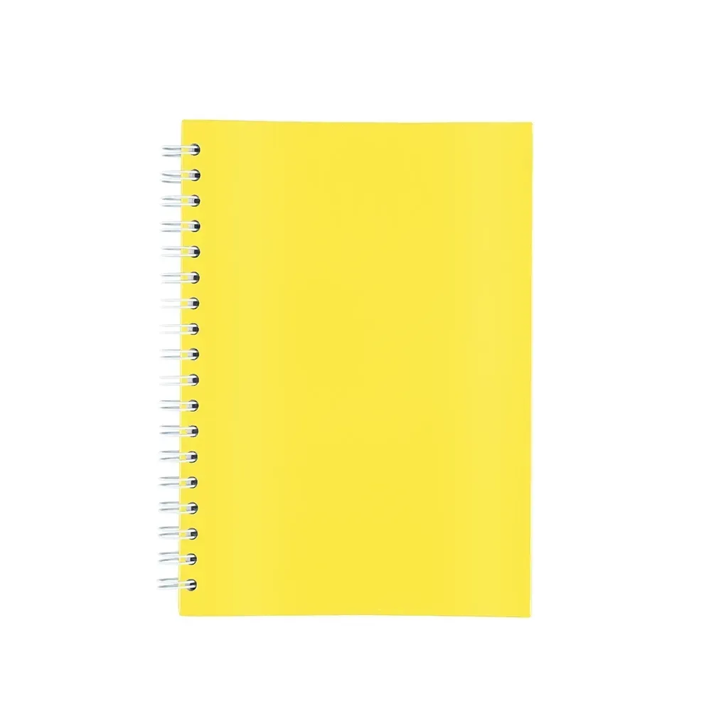 Caderno Laminado com Wire-o personalizado amarelo