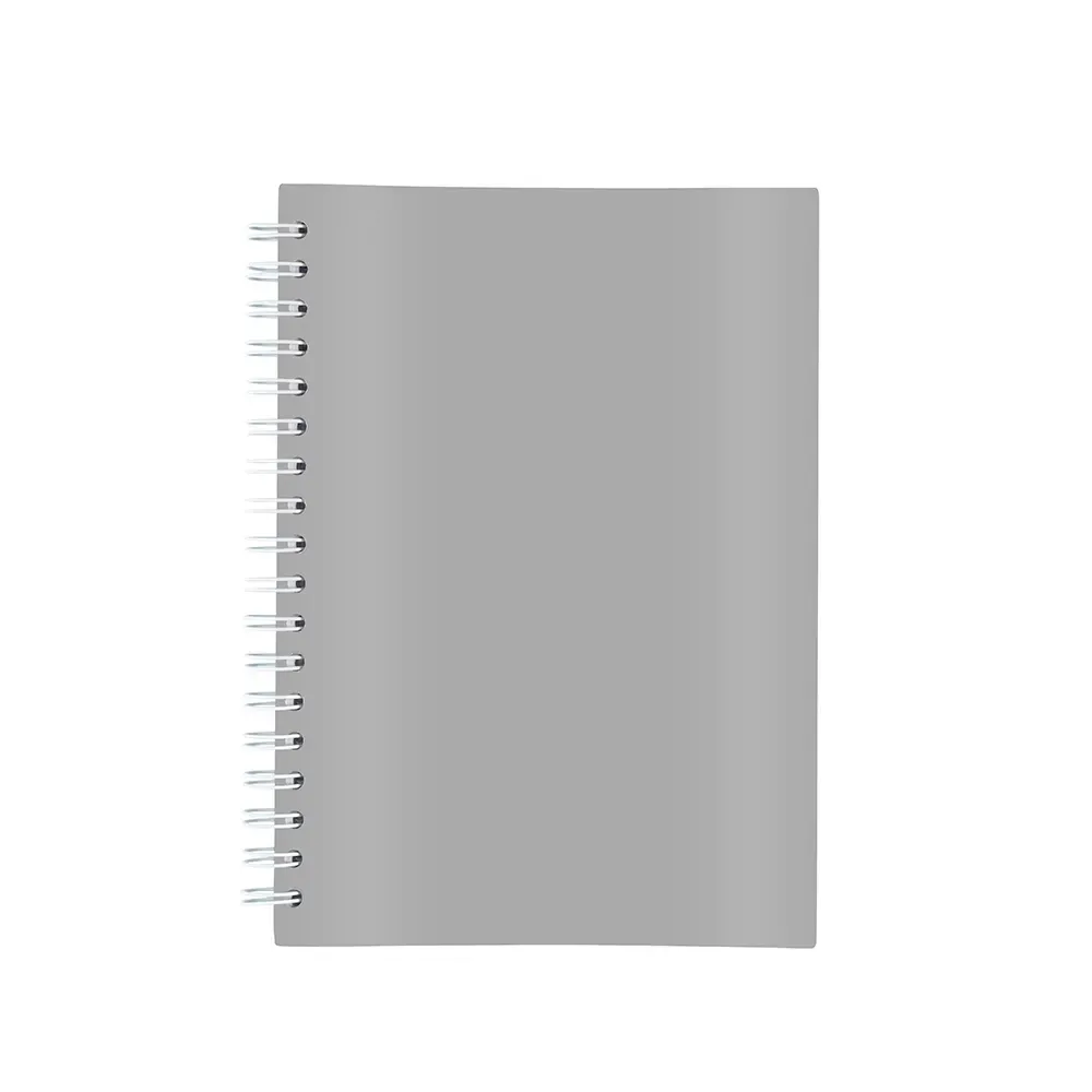Caderno Laminado com Wire-o personalizado cinza