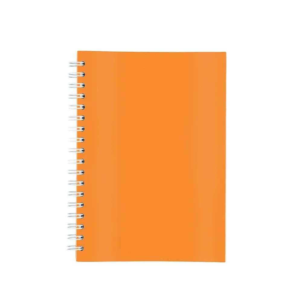 Caderno Laminado com Wire-o personalizado laranja
