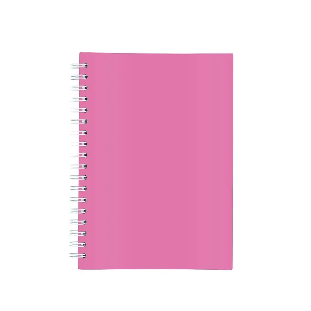Caderno Laminado com Wire-o personalizado rosa