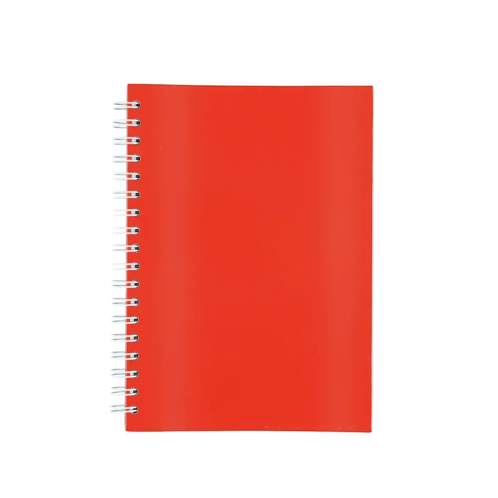 Caderno Laminado com Wire-o personalizado vermelho