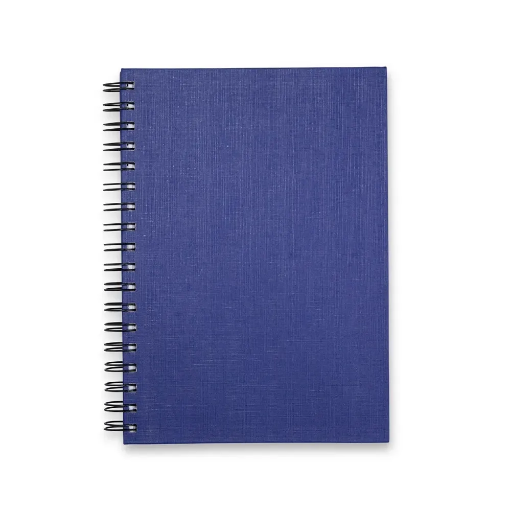 Caderno Linho com Wire-o personalizado azul