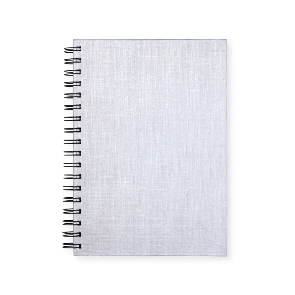 Caderno Linho com Wire-o personalizado prata