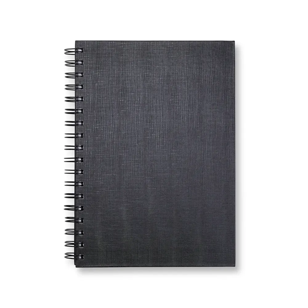 Caderno Linho com Wire-o personalizado preto