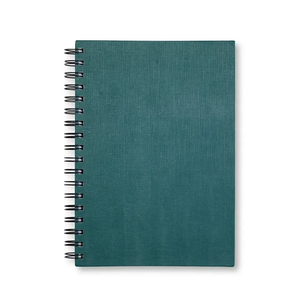 Caderno Linho com Wire-o personalizado verde