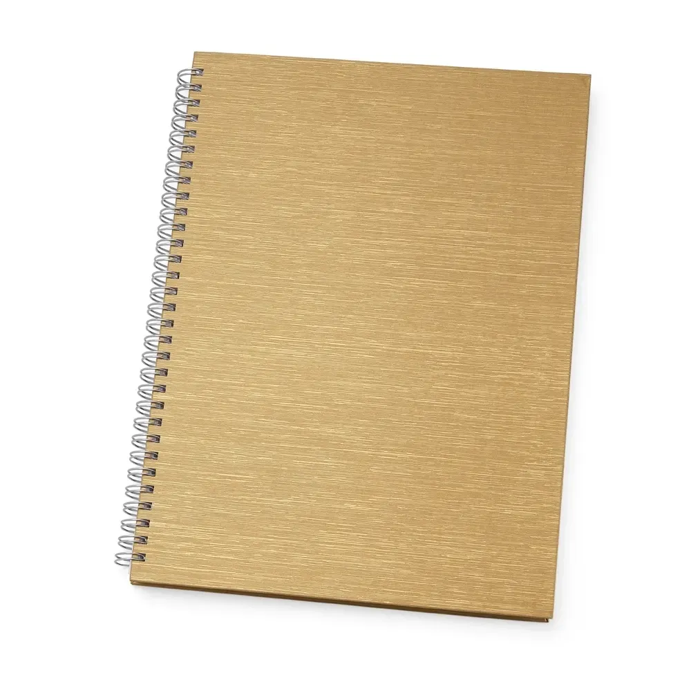 Caderno de Negócios Grande Percalux personalizado dourado