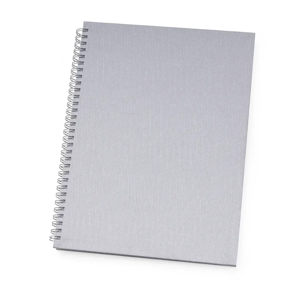 Caderno de Negócios Grande Percalux personalizado prata