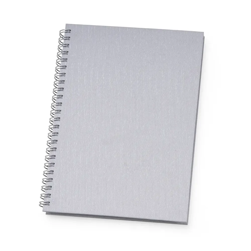 Caderno de Negócios Pequeno Percalux personalizado prata