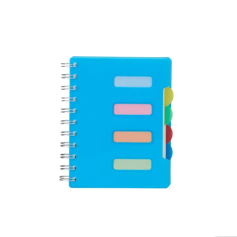 Caderno Pequeno com Divisórias e Wire-o personalizado azul