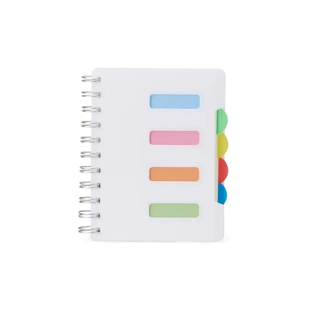 Caderno Pequeno com Divisórias e Wire-o personalizado branco