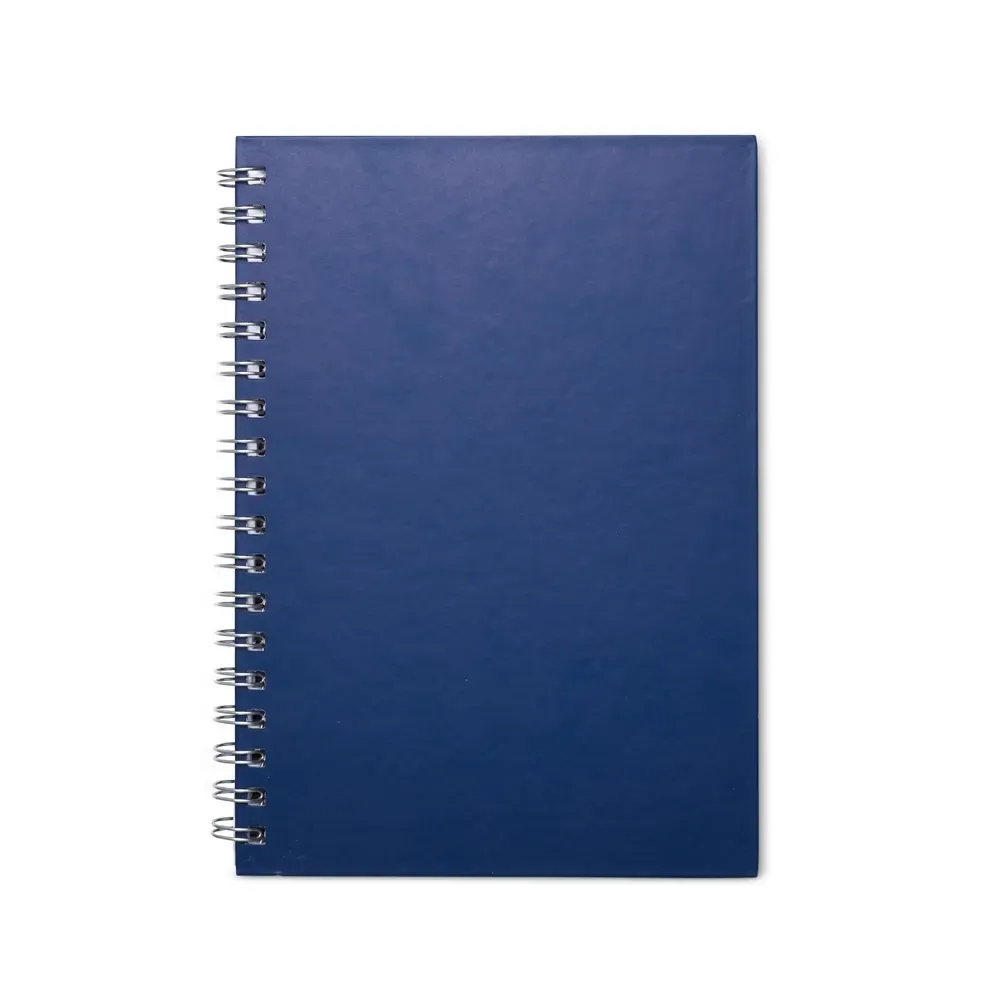 Caderno Percalux Emborrachado com Espiral personalizado azul
