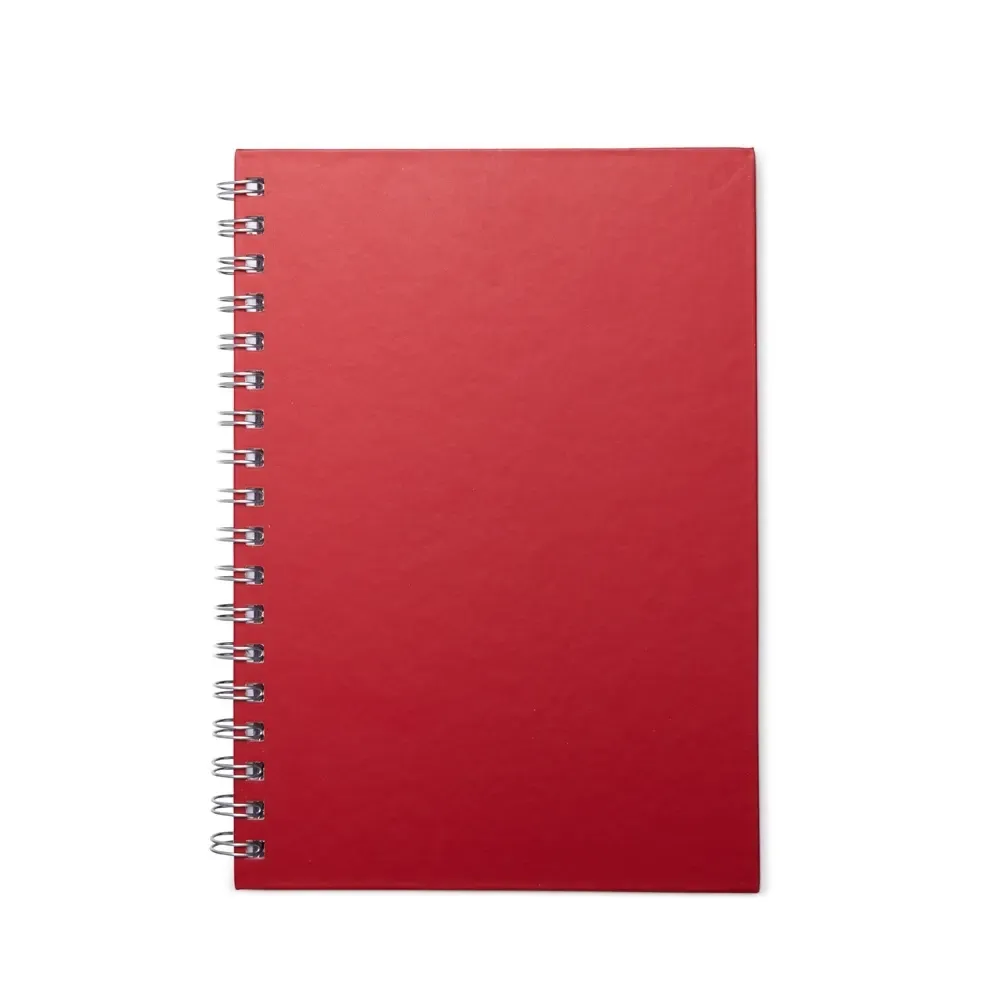 Caderno Percalux Emborrachado com Espiral personalizado vermelho