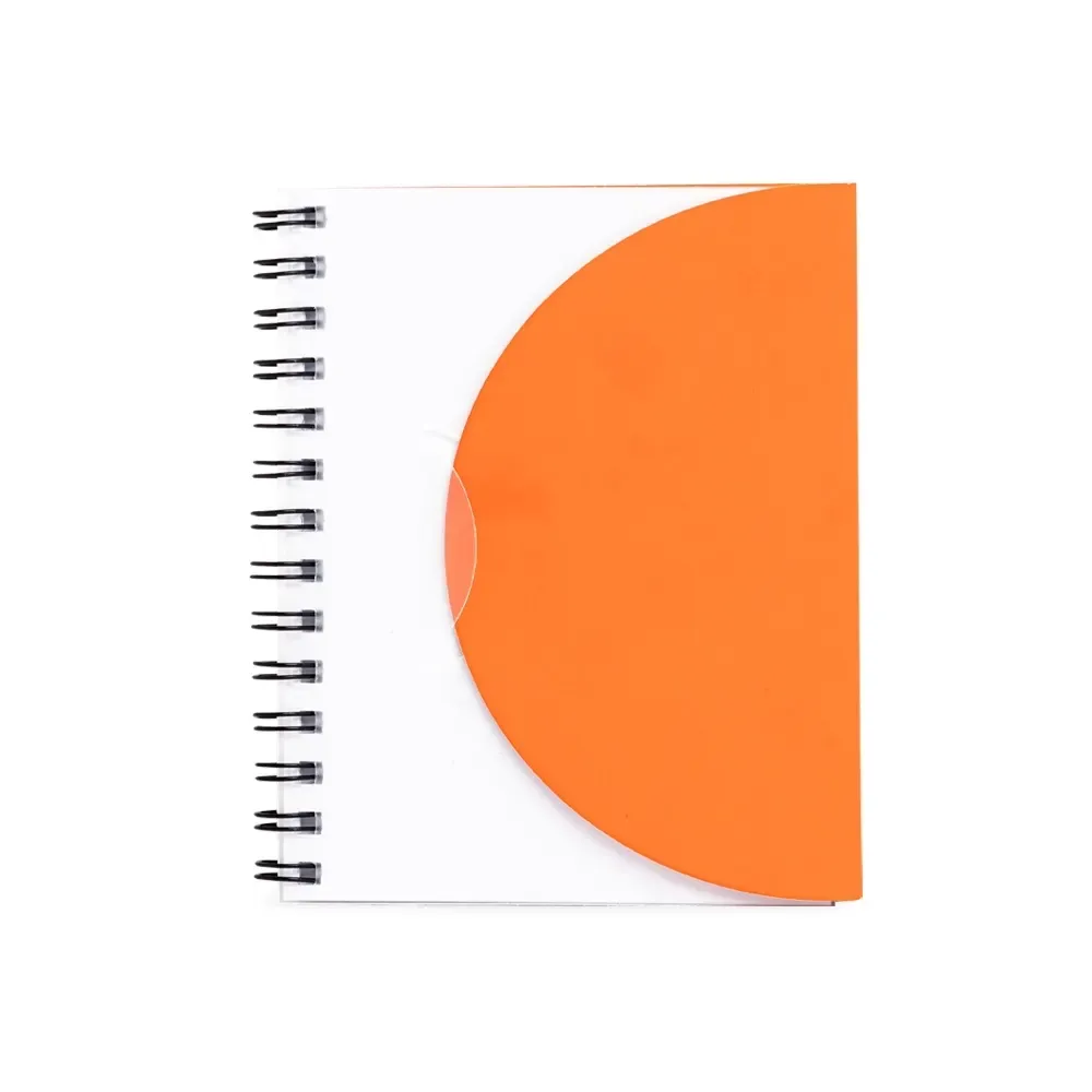 Caderno Plástico Envelope com Wire-o personalizado laranja