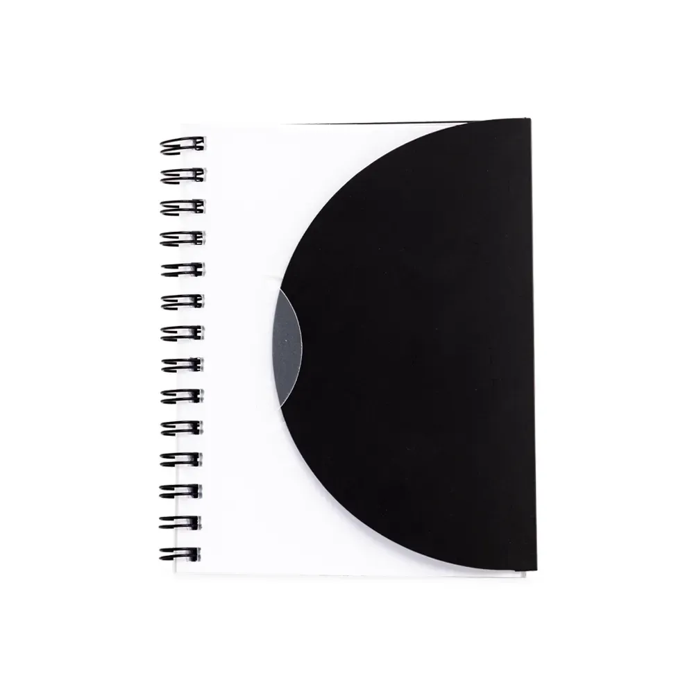 Caderno Plástico Envelope com Wire-o personalizado preto