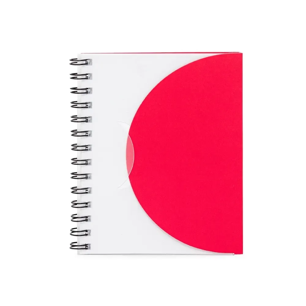 Caderno Plástico Envelope com Wire-o personalizado vermelho