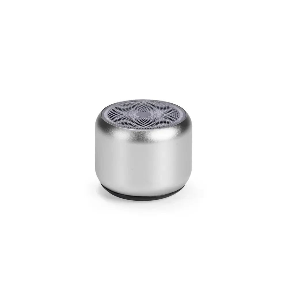 Mini Caixa de Som Bluetooth TWS com Autonomia de 2h30, cor prata
