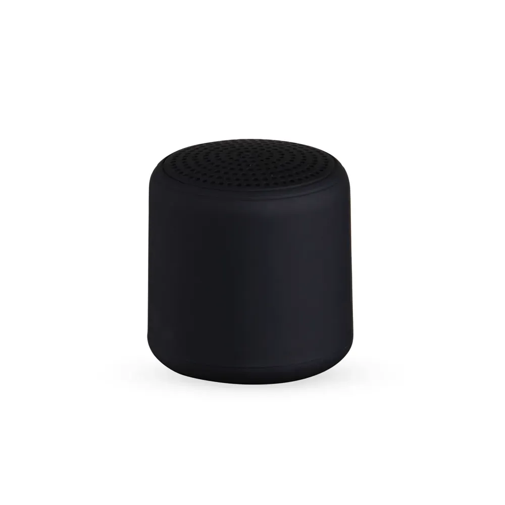 Mini Caixa de Som Bluetooth TWS com Cordão de Nylon, cor preta