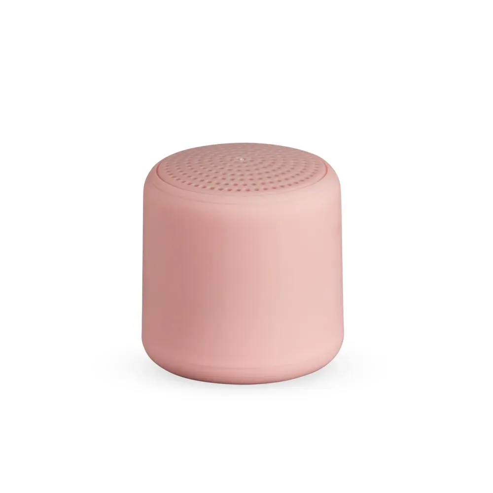 Mini Caixa de Som Bluetooth TWS com Cordão de Nylon, cor rosa