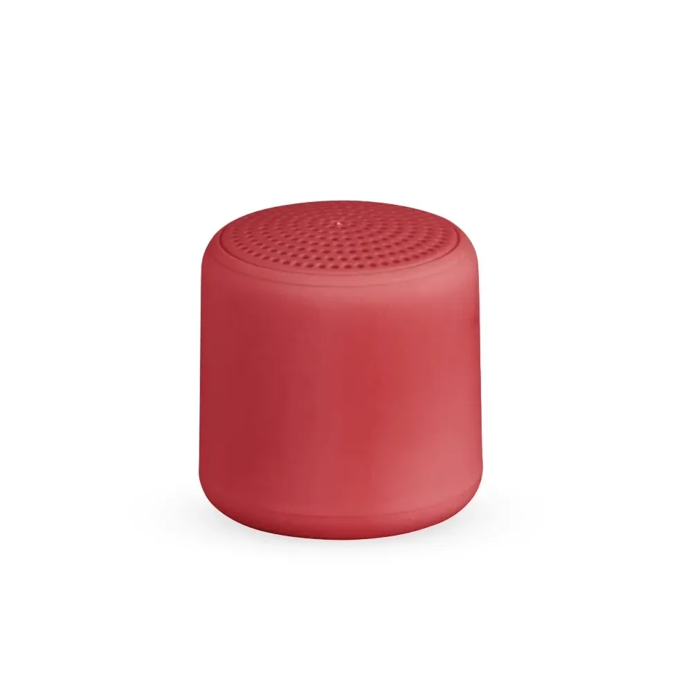 Mini Caixa de Som Bluetooth TWS com Cordão de Nylon, cor vermelha