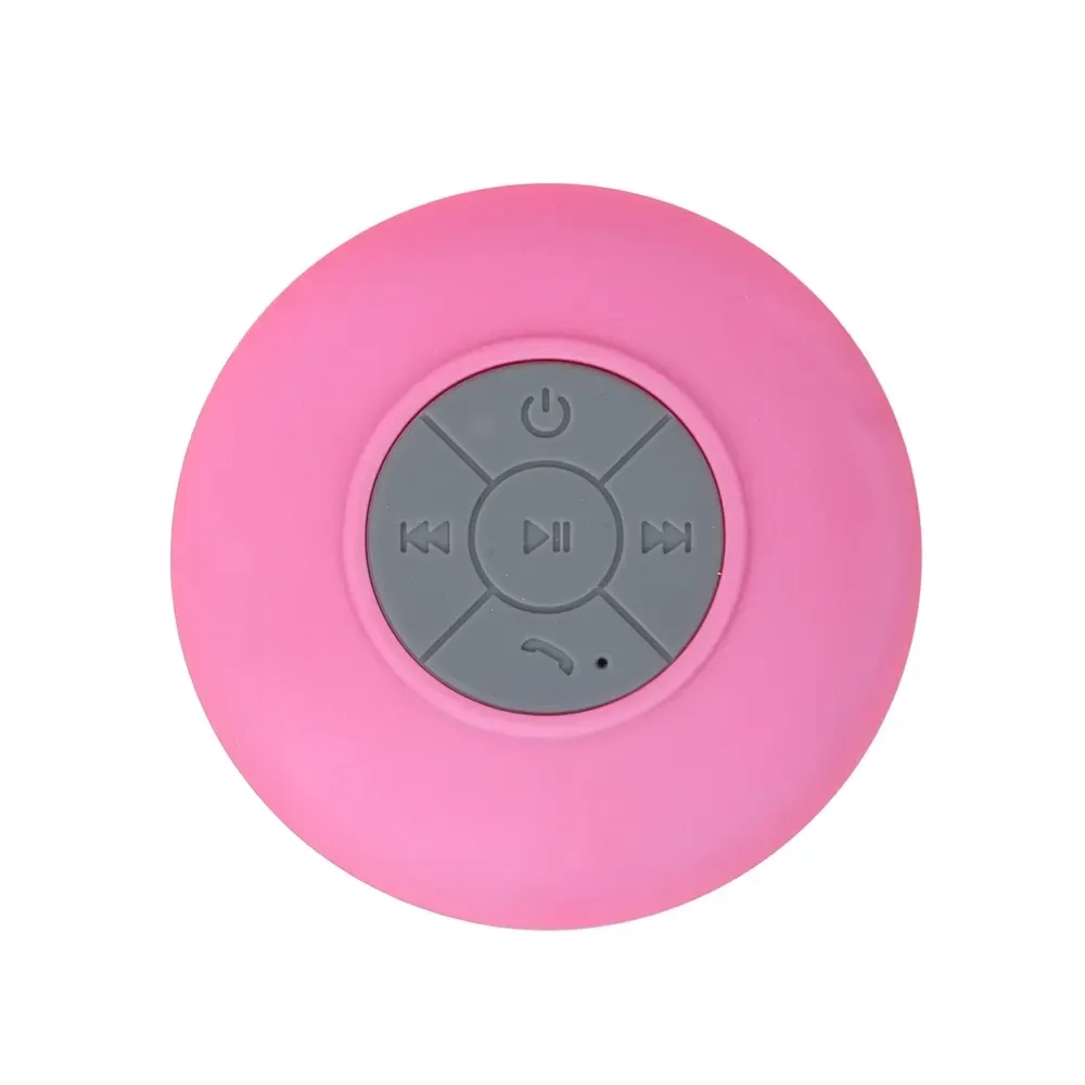Caixa de Som Multimídia à Prova D'Água com Ventosa, cor rosa claro