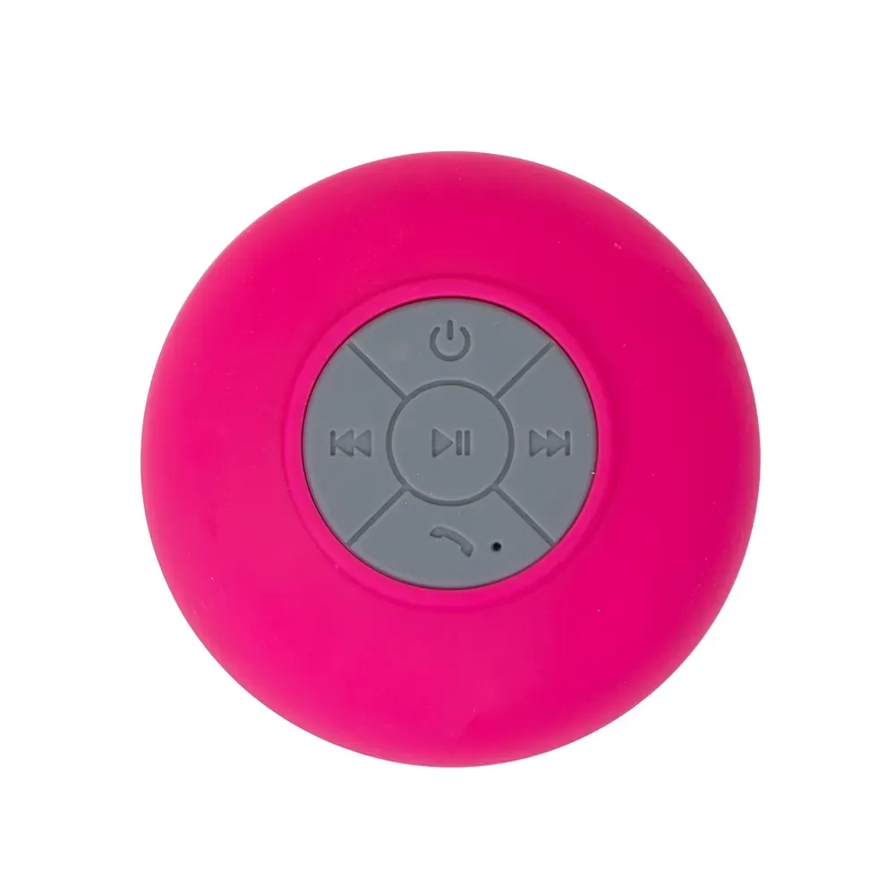Caixa de Som Multimídia à Prova D'Água com Ventosa, cor rosa