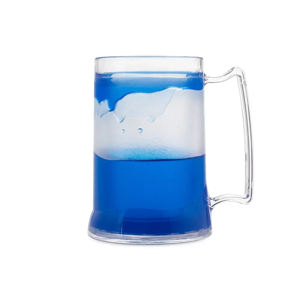 Caneca acrílica 400ml gel térmico azul personalizada