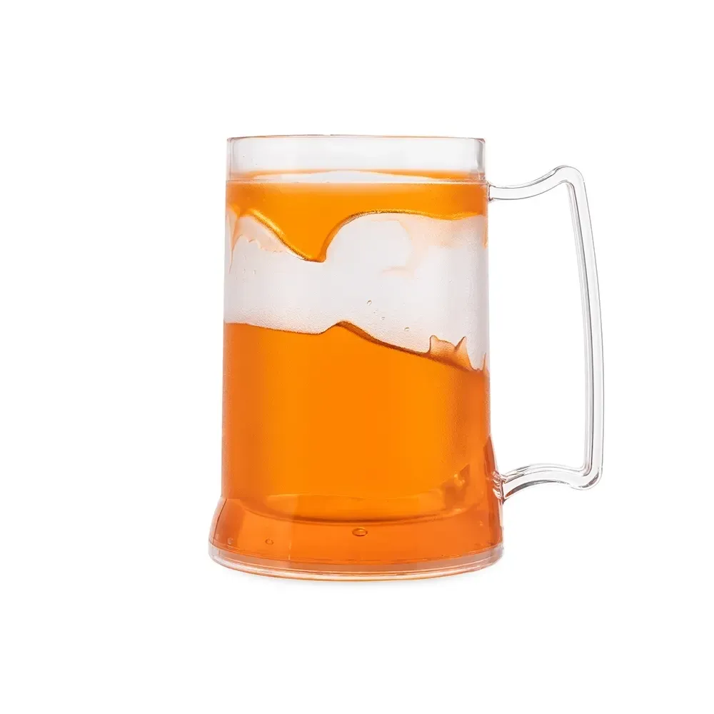Caneca acrílica 400ml gel térmico laranja personalizada
