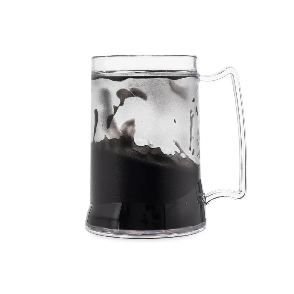 Caneca acrílica 400ml gel térmico preta personalizada