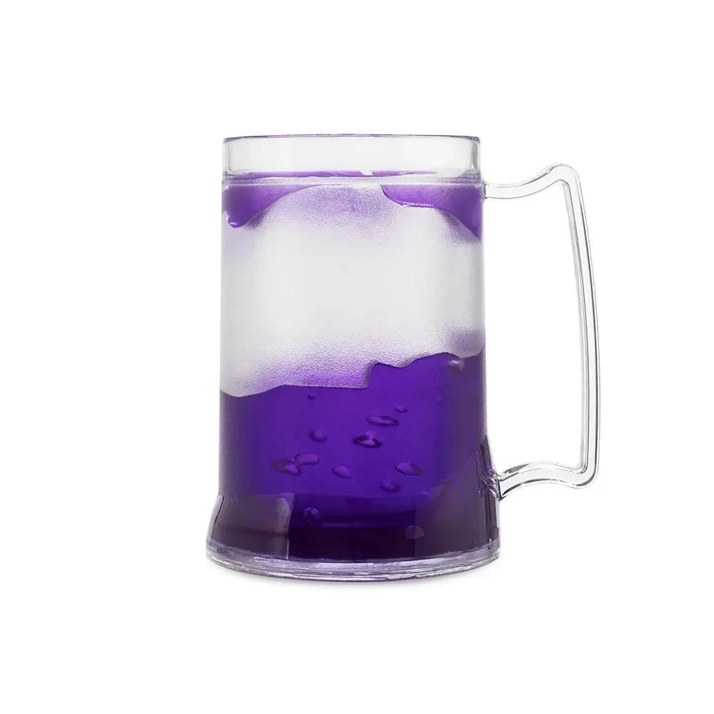 Caneca acrílica 400ml gel térmico roxa personalizada
