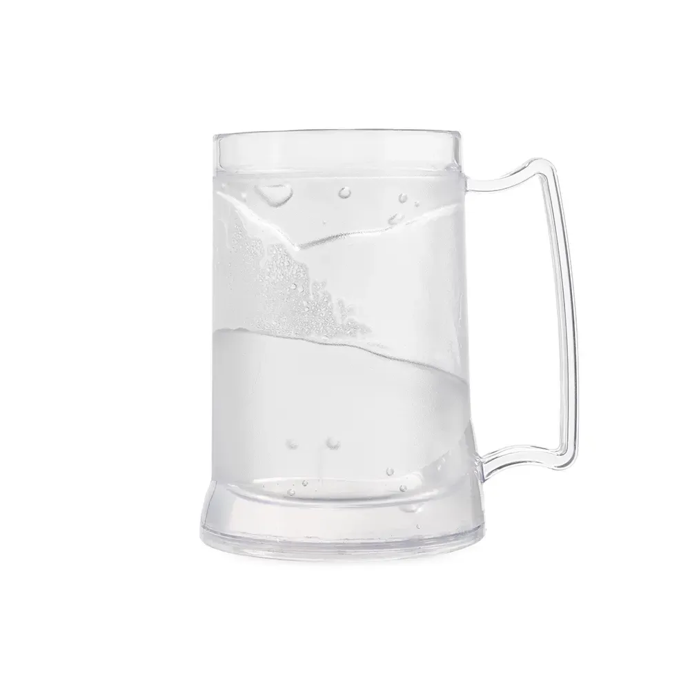 Caneca acrílica 400ml gel térmico transparente personalizada