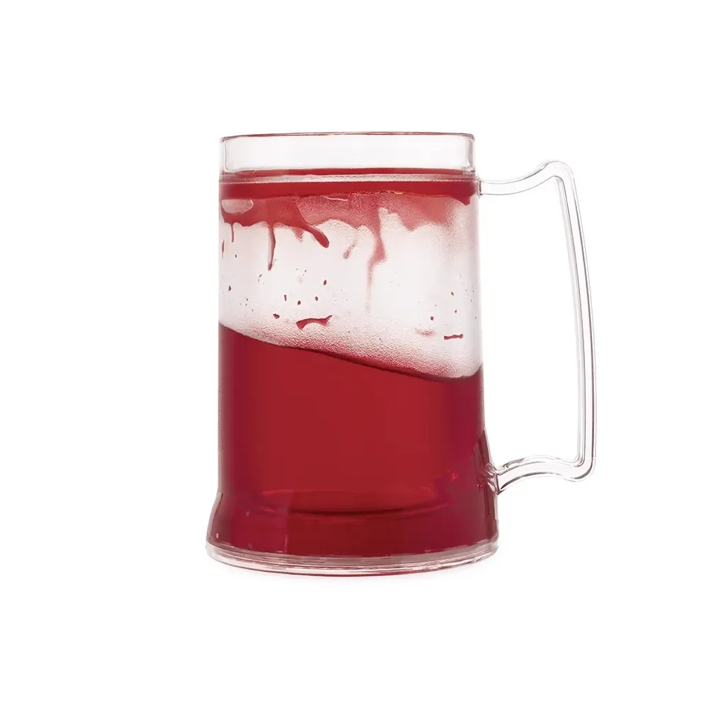 Caneca acrílica 400ml gel térmico vermelha personalizada
